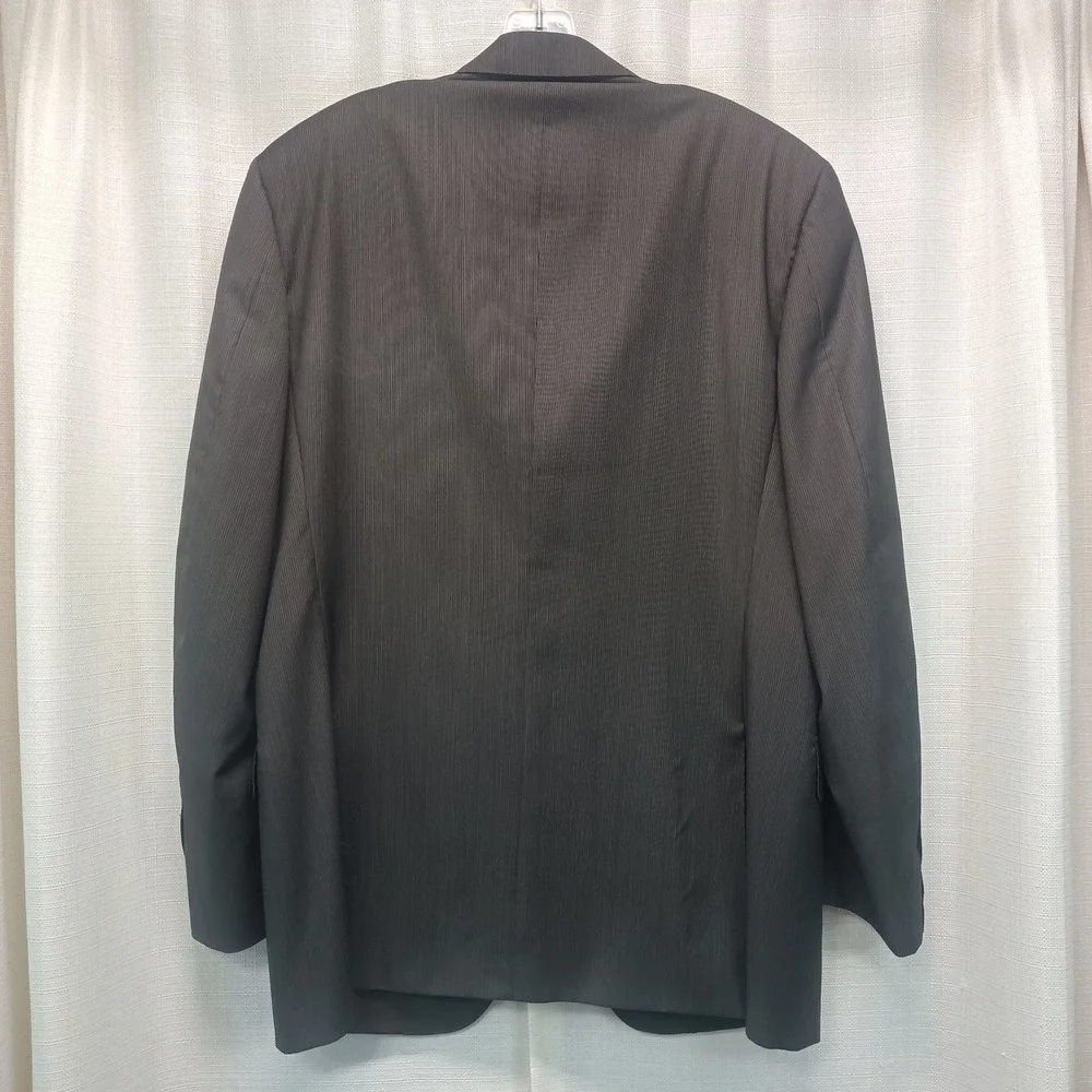 Canali Mens Wool Blazer Gray Micro Stripe Sport Coat IT 54L US 44L Luxury Formal